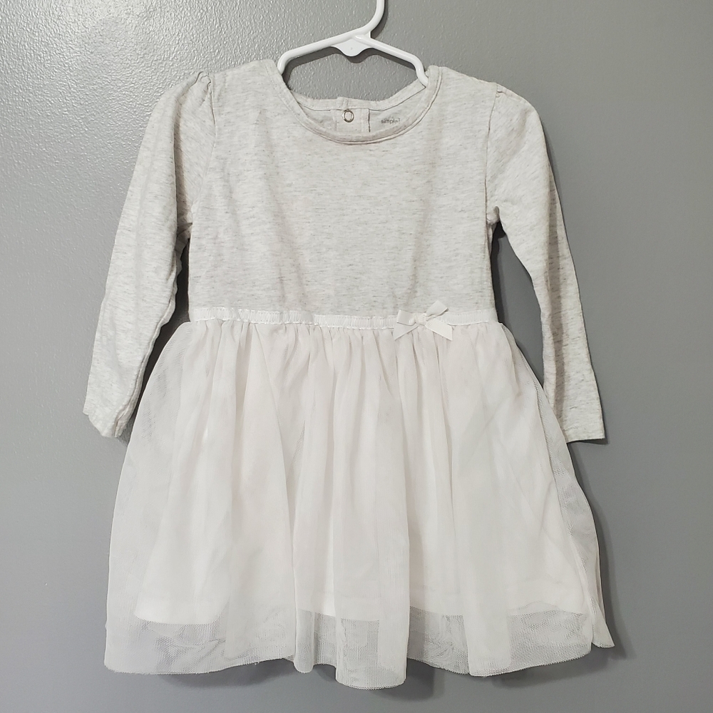 5/$25 Simple Joys Gray and White Tulle Girls Dress Size 2T